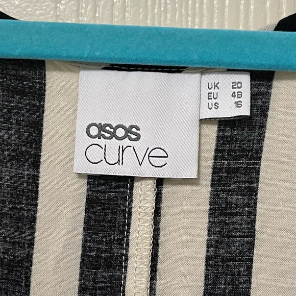 ASOS Curve black & white sleeveless shirt - Picture 3 of 4
